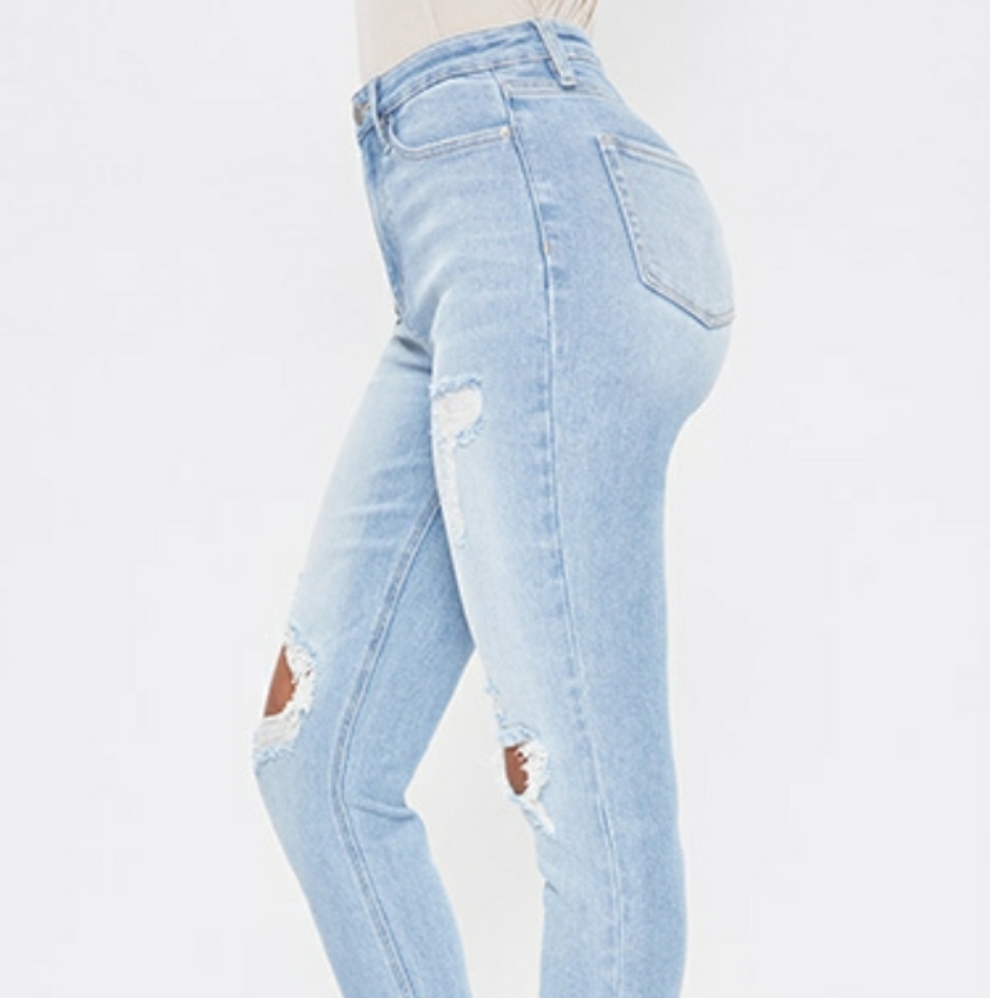 YMI Distressed Raw Hem High Rise Dream Fit Ankle - Picture 2 of 13
